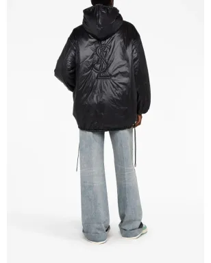 Saint Laurent Cassandre パディッド フード付きジャケット - ブラック - サムネイル4