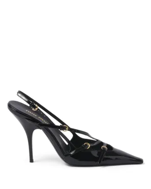 Miu Miu buckle-embellished slingback pumps - Black - サムネイル1