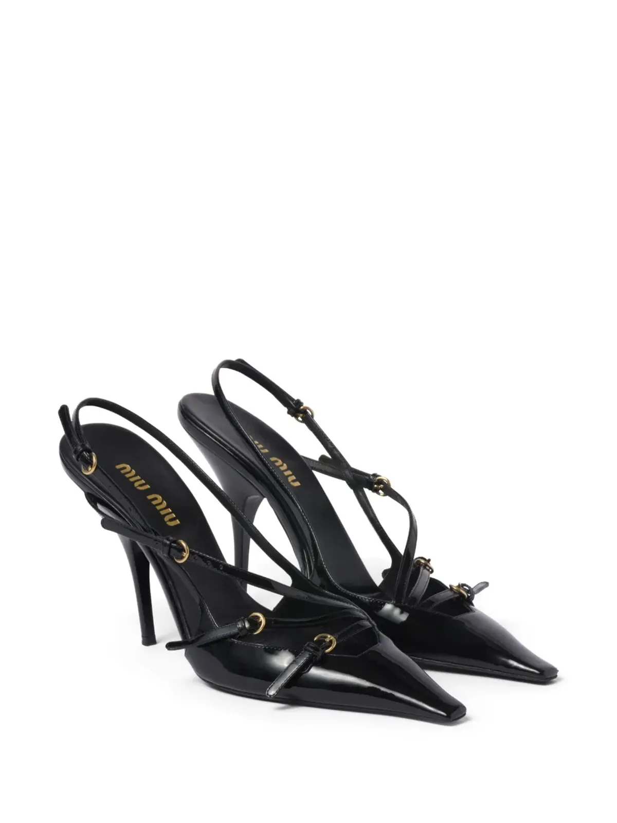Miu Miu buckle-embellished slingback pumps - Black - 画像2