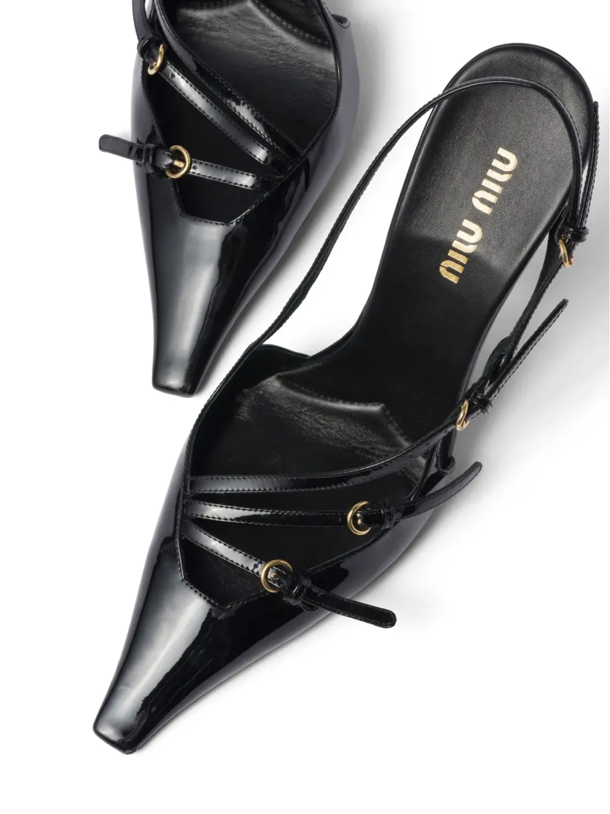 Miu Miu buckle-embellished slingback pumps - Black - 画像3