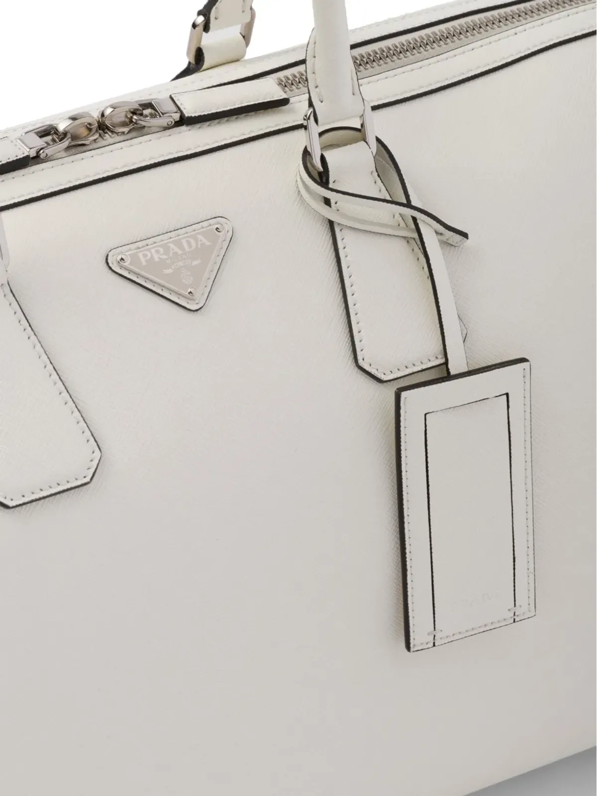 Prada トライアングルロゴ レザーダッフルバッグ - 画像5