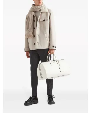 Prada トライアングルロゴ レザーダッフルバッグ - サムネイル2