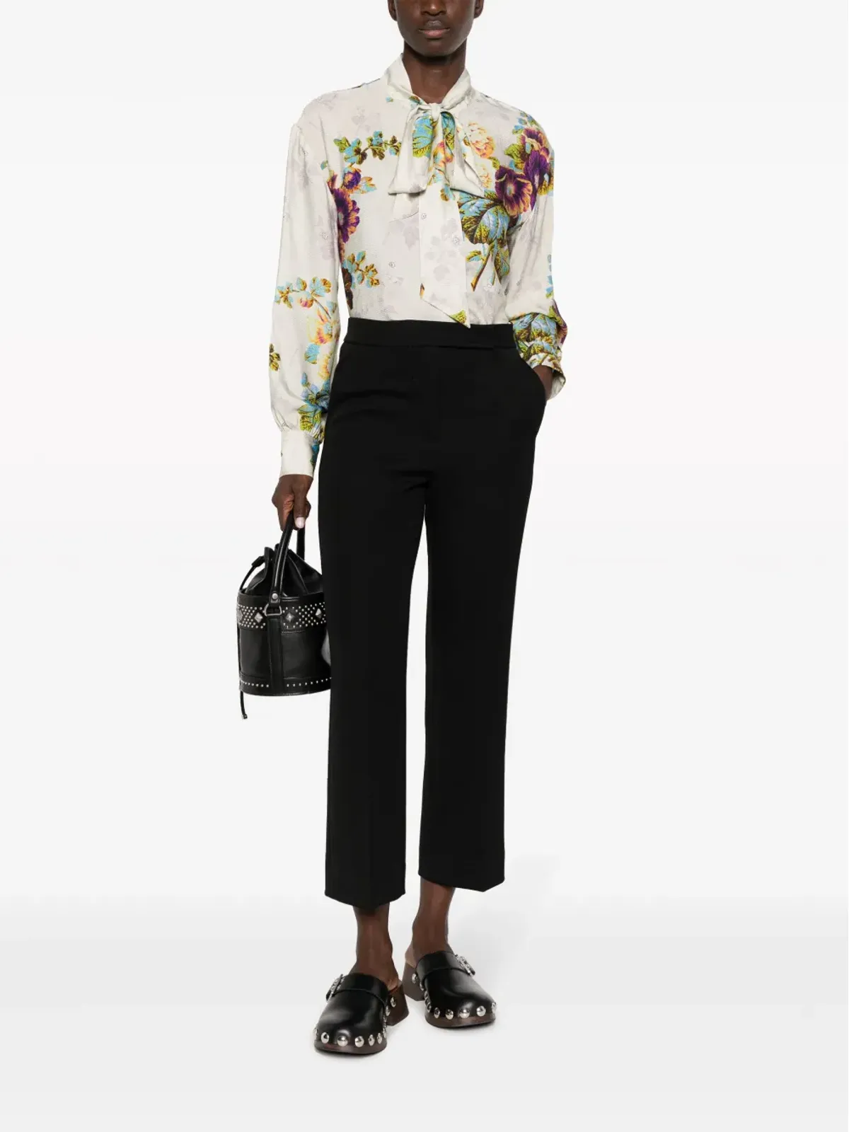 Tory Burch クロップド ウール テーラードパンツ - ブラック - 画像2