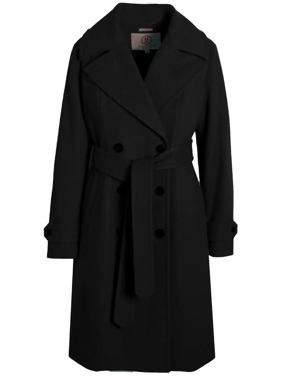 Norwegian Wool ノルウェージャンウール ダブルブレスト ウールブレンド コート - ブラック - 画像1