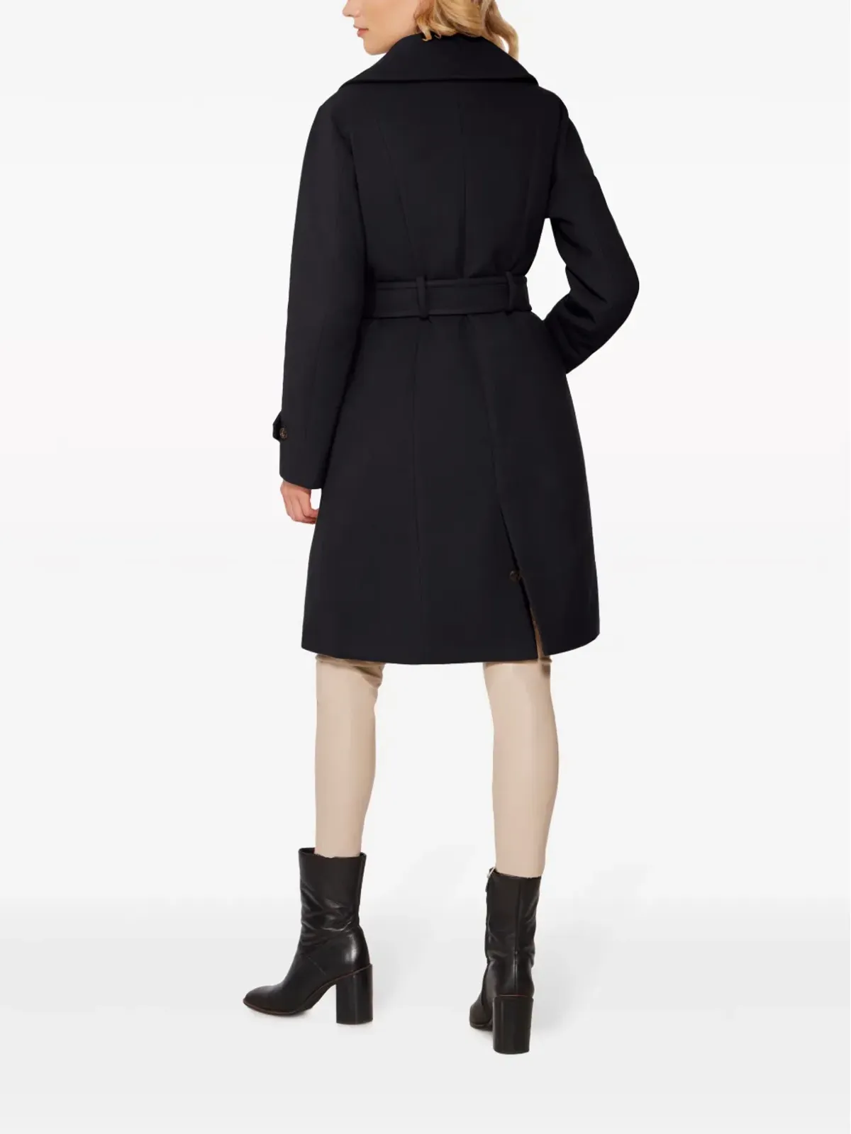 Norwegian Wool ノルウェージャンウール ダブルブレスト ウールブレンド コート - ブラック - 画像4