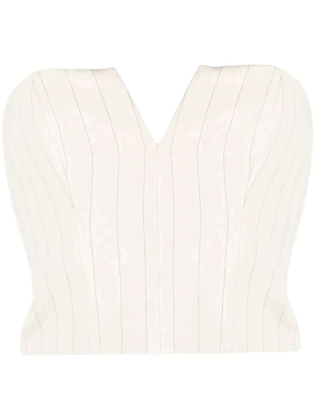 ZIMMERMANN クロップド ピンストライプ コルセット風トップ - 画像1