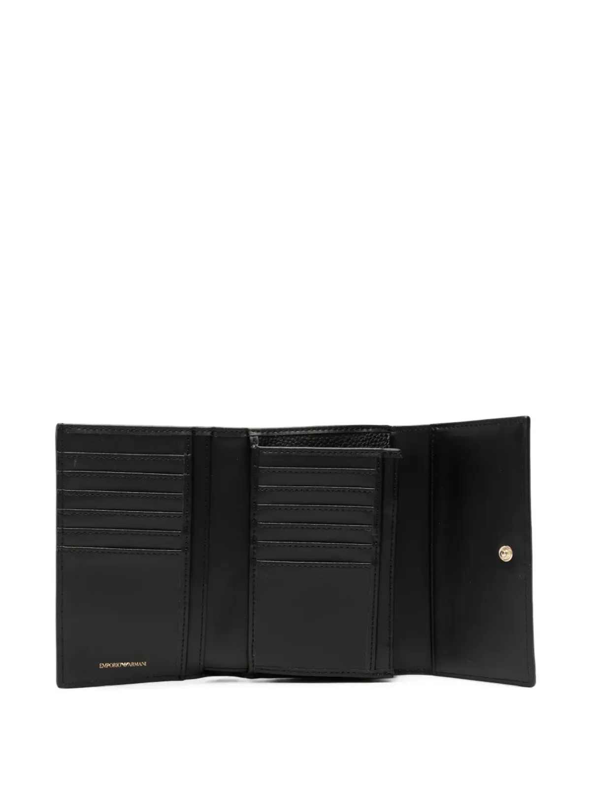Emporio Armani ロゴプレート グレインフェイクレザー ウォレット - ブラック - 画像3