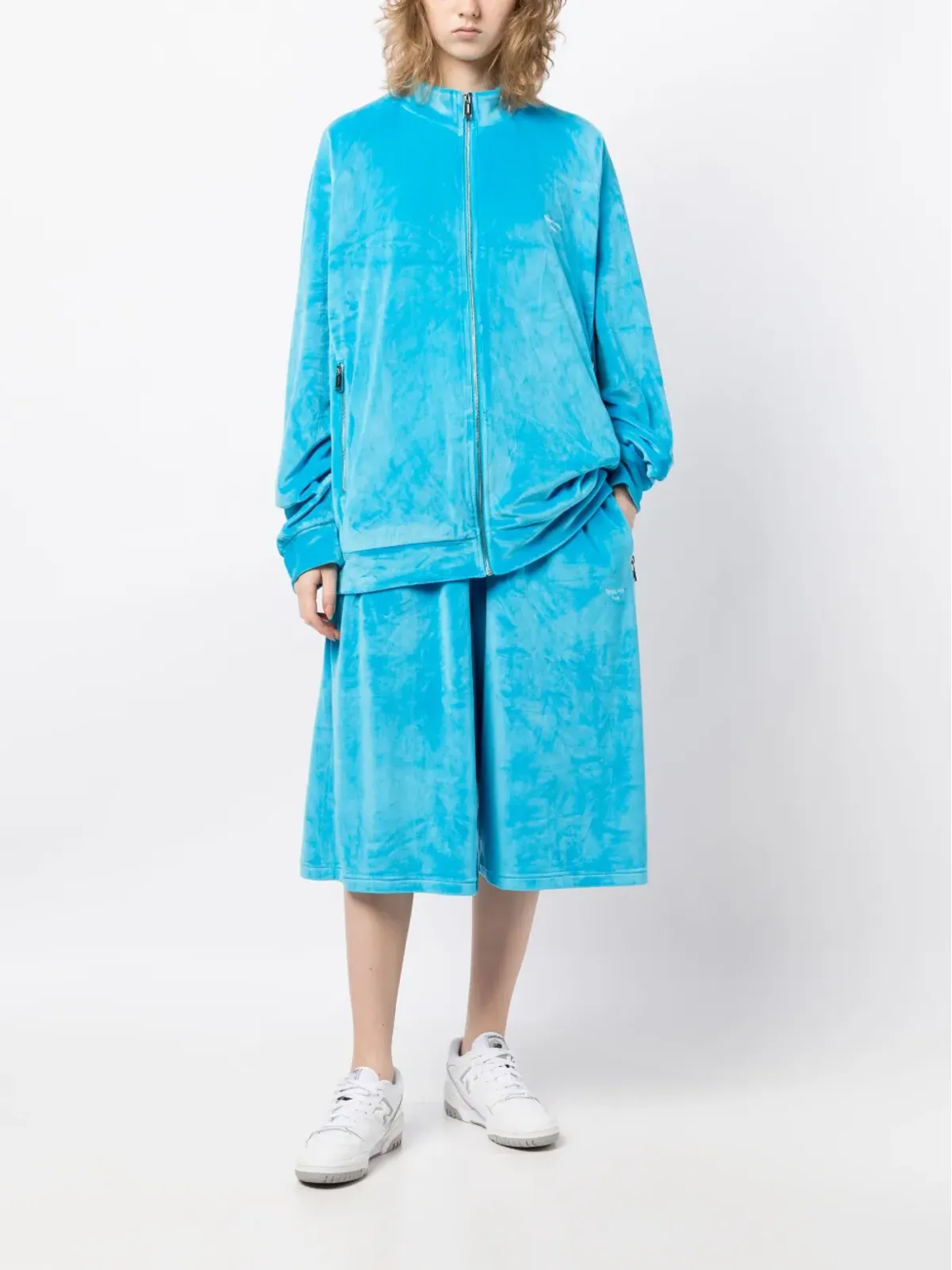 TEAM WANG design ブラッシュド仕上げジップアップジャケット - 画像3