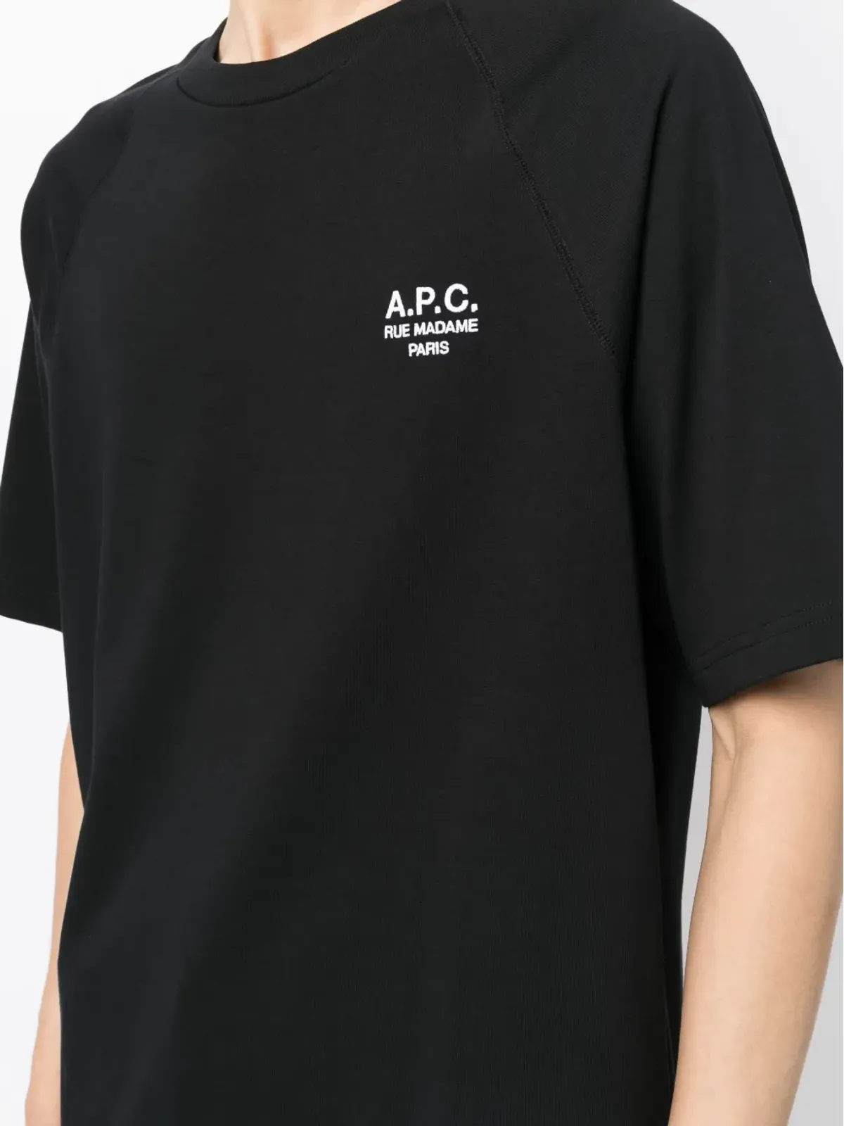 A.P.C. Willy ロゴ刺繍コットンTシャツ - ブラック - 画像5