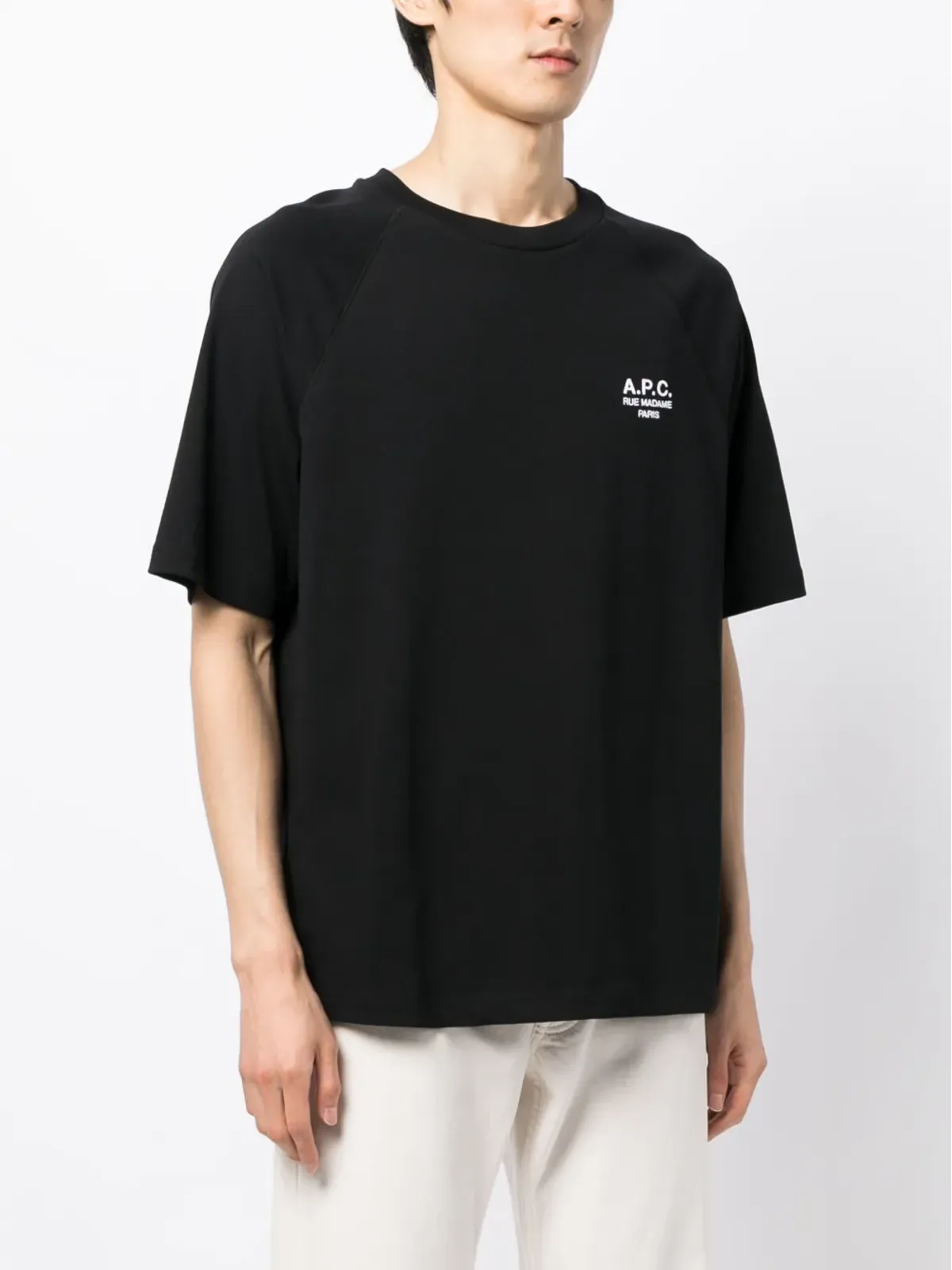 A.P.C. Willy ロゴ刺繍コットンTシャツ - ブラック - 画像3