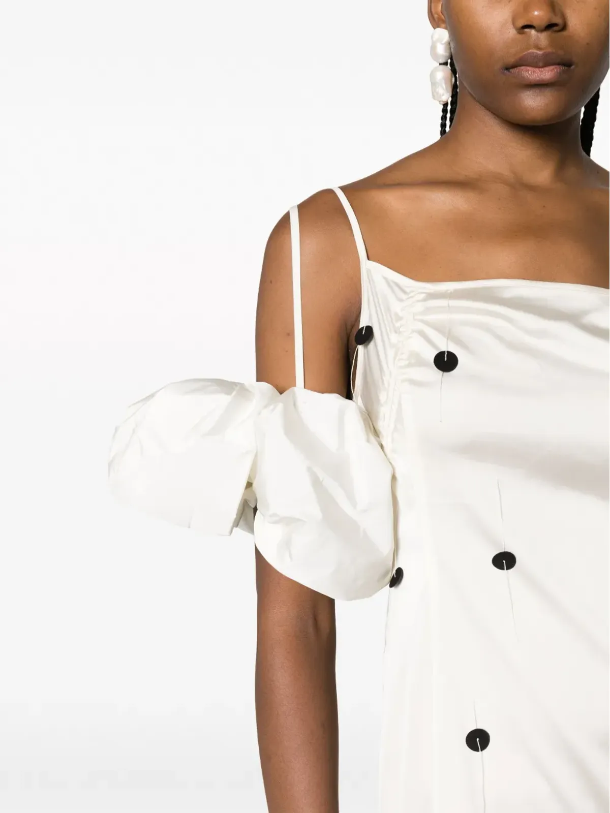 Jacquemus シュシュ ポルカドット ミディドレス - ホワイト - 画像5