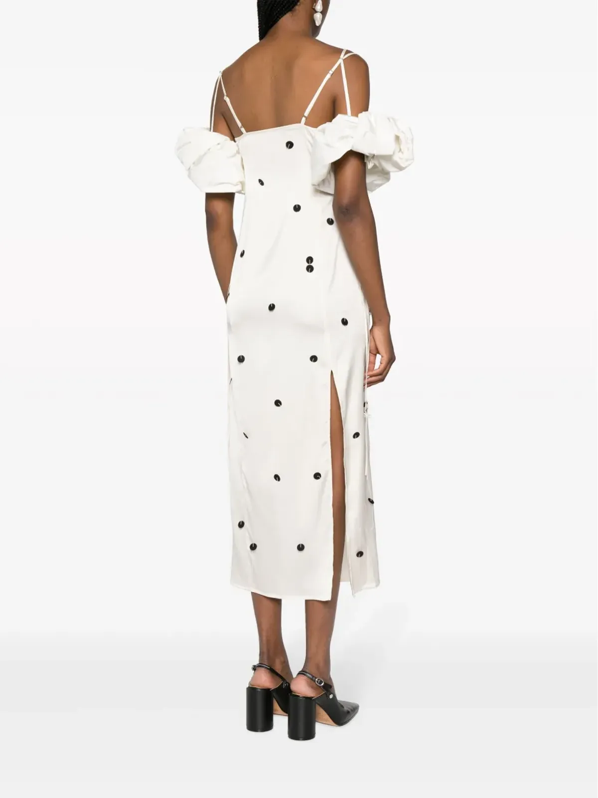 Jacquemus シュシュ ポルカドット ミディドレス - ホワイト - 画像4