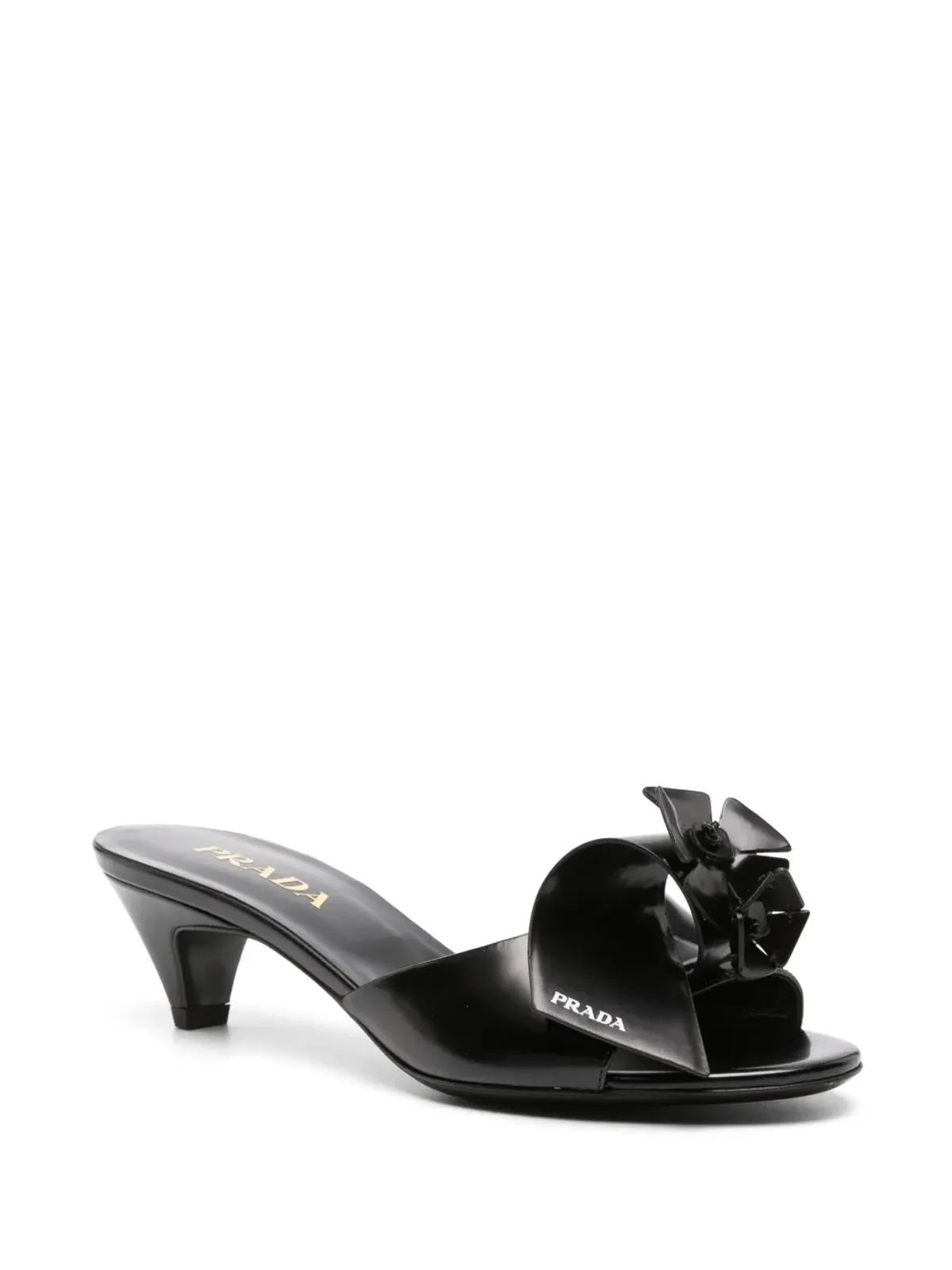 Prada 50mm フローラルアップリケ サンダル - 画像2
