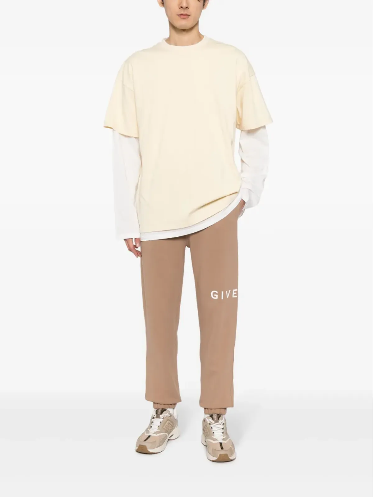 Givenchy ロゴプリント コットン トラックパンツ - ブラウン - 画像2