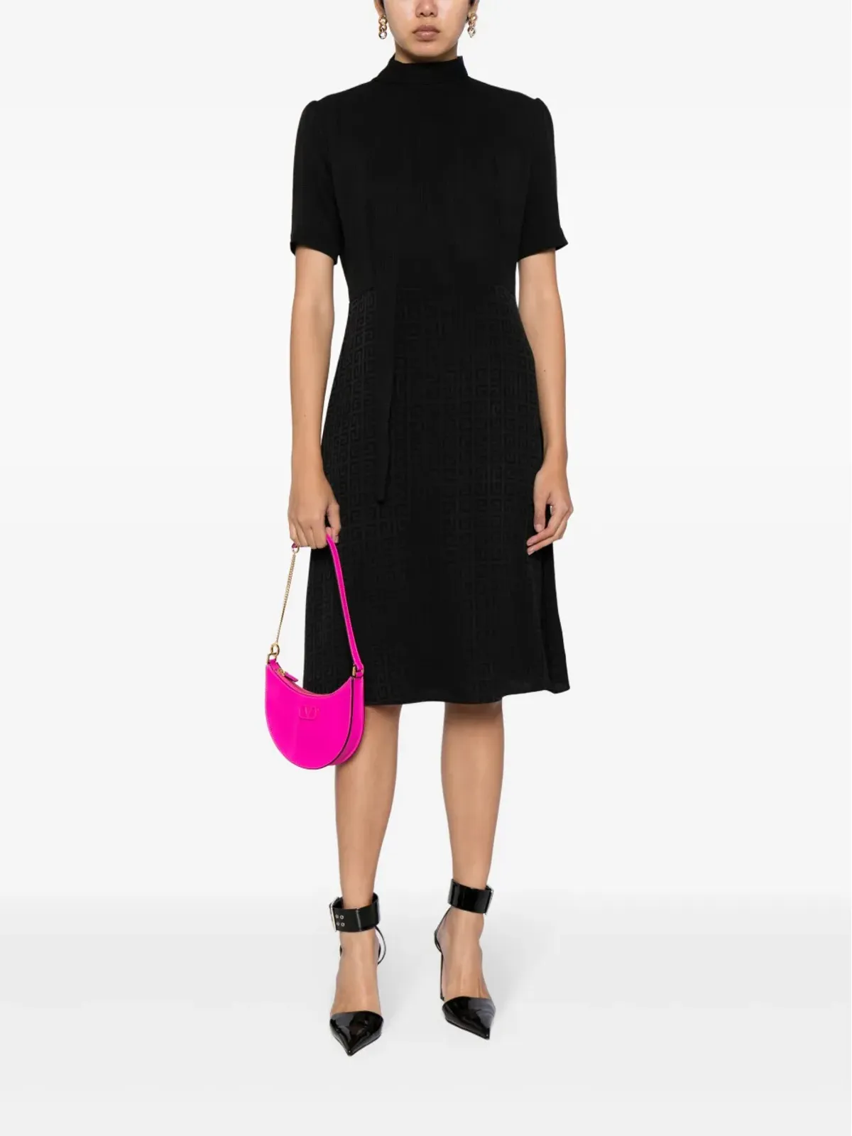 Givenchy 4Gジャカード シルク ミディドレス - ブラック - 画像2