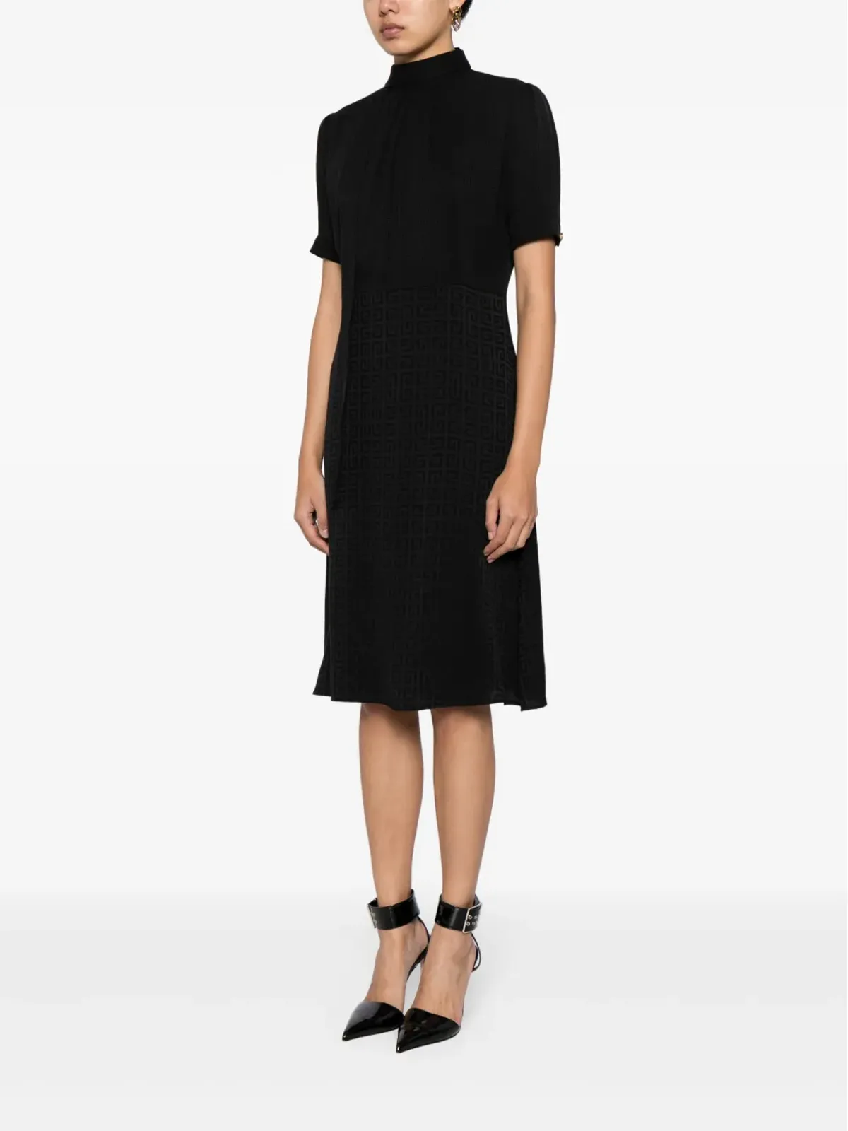 Givenchy 4Gジャカード シルク ミディドレス - ブラック - 画像3
