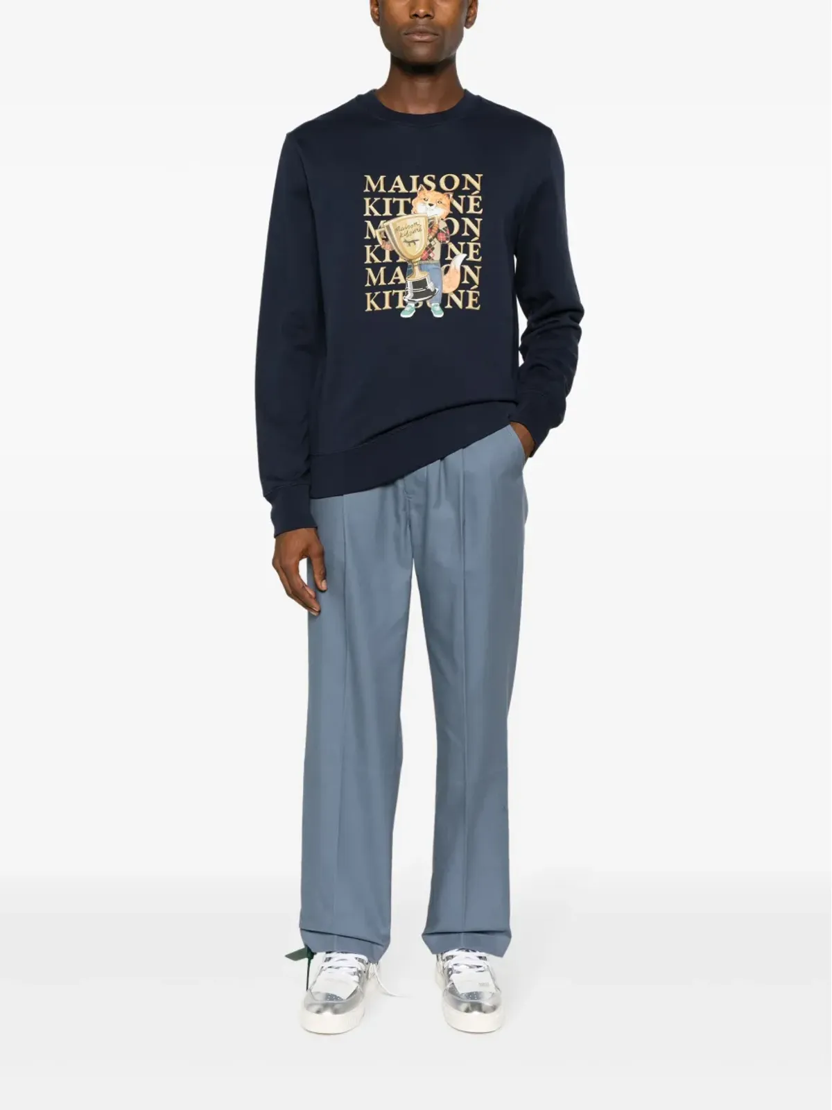 Maison Kitsuné フォックス チャンピオン コットン スウェットシャツ - 画像2