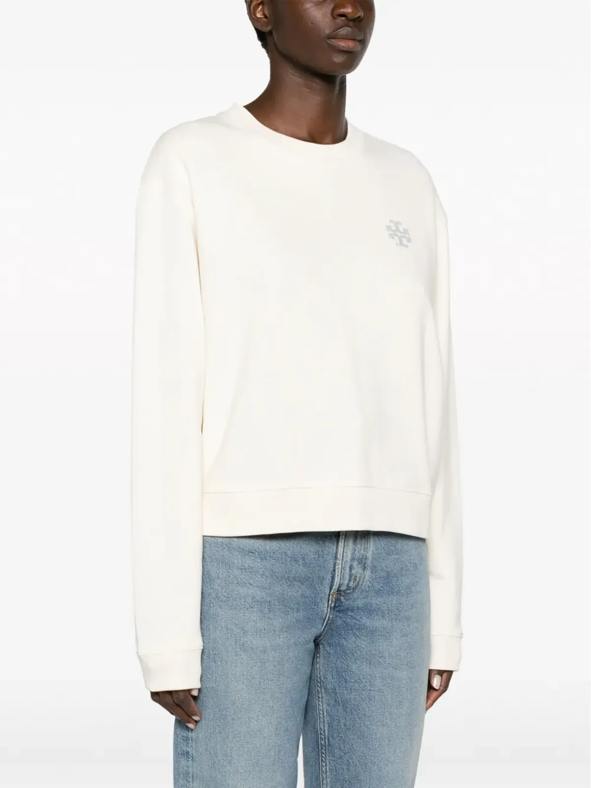 Tory Burch ロゴ入り コットン スウェットシャツ - ホワイト - 画像3