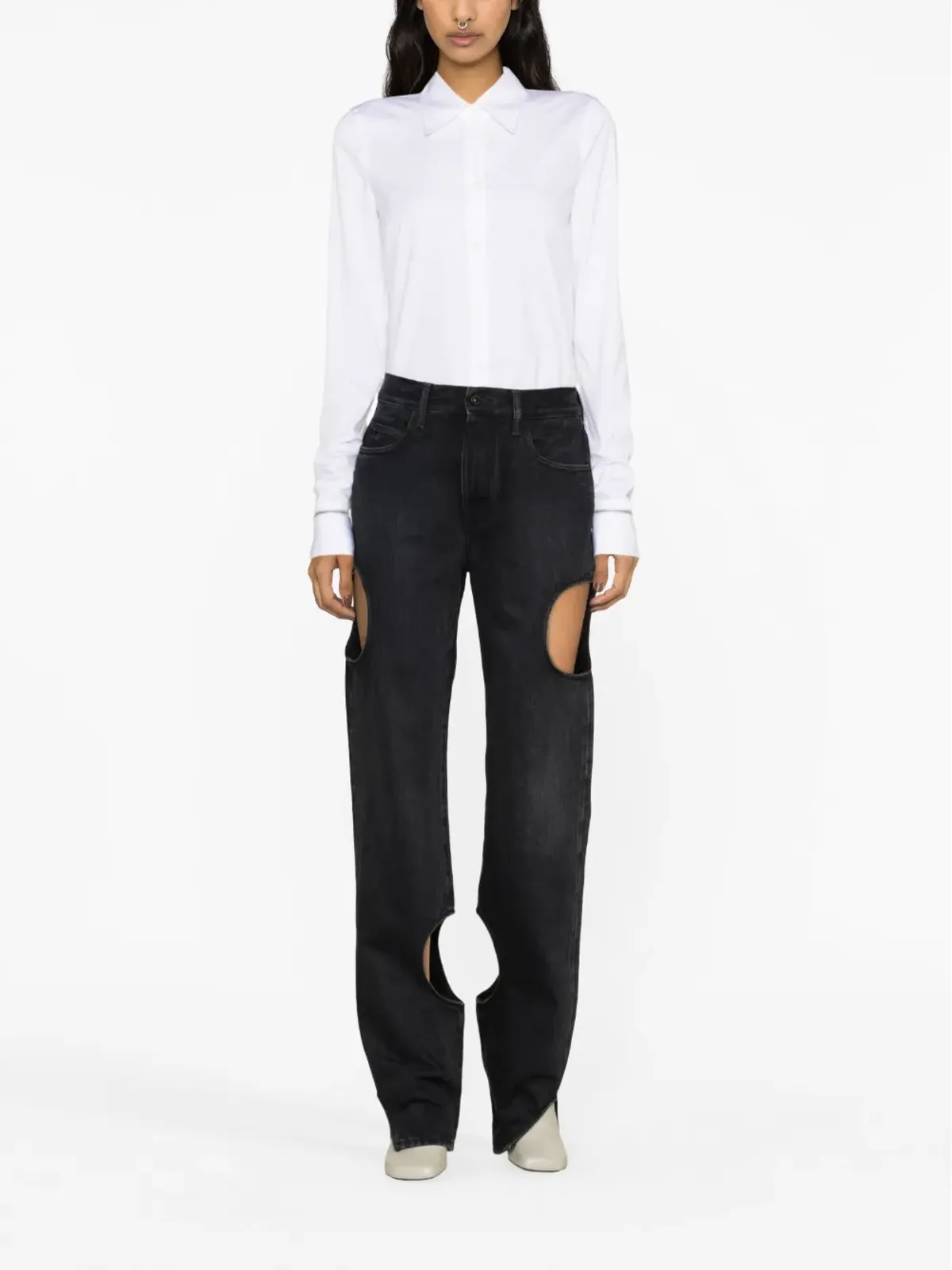 Off-White ポインテッドカラー ボタンアップシャツ - 画像2