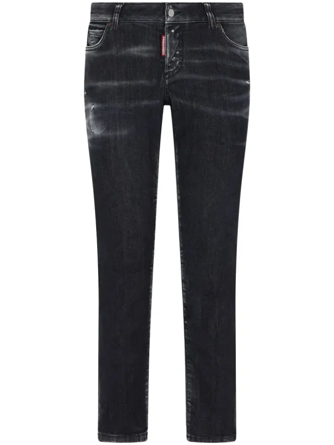 Dsquared2 DSQUARED2 ダメージ加工のスリムカットジーンズ ブラックの商品画像