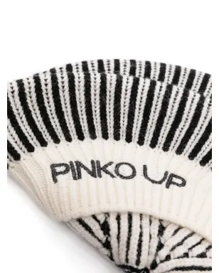 Pinko Kids ロゴ刺繍入りストライプ編みベレー帽 - サムネイル2