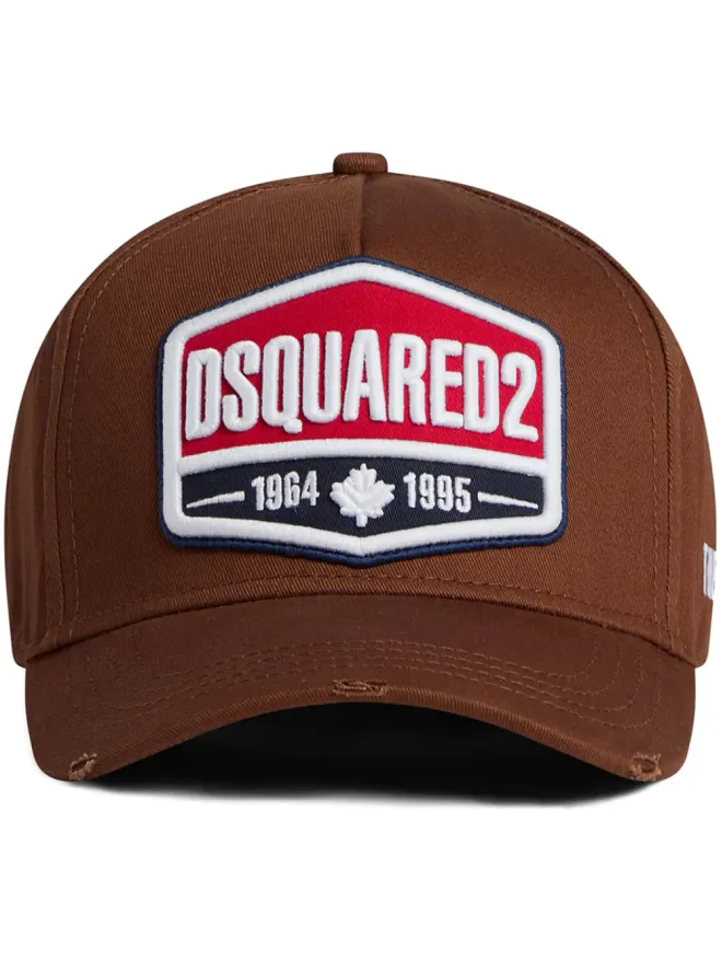 Dsquared2 DSQUARED2 刺繍ロゴ入りコットンベースボールキャップ - ブラウンの商品画像