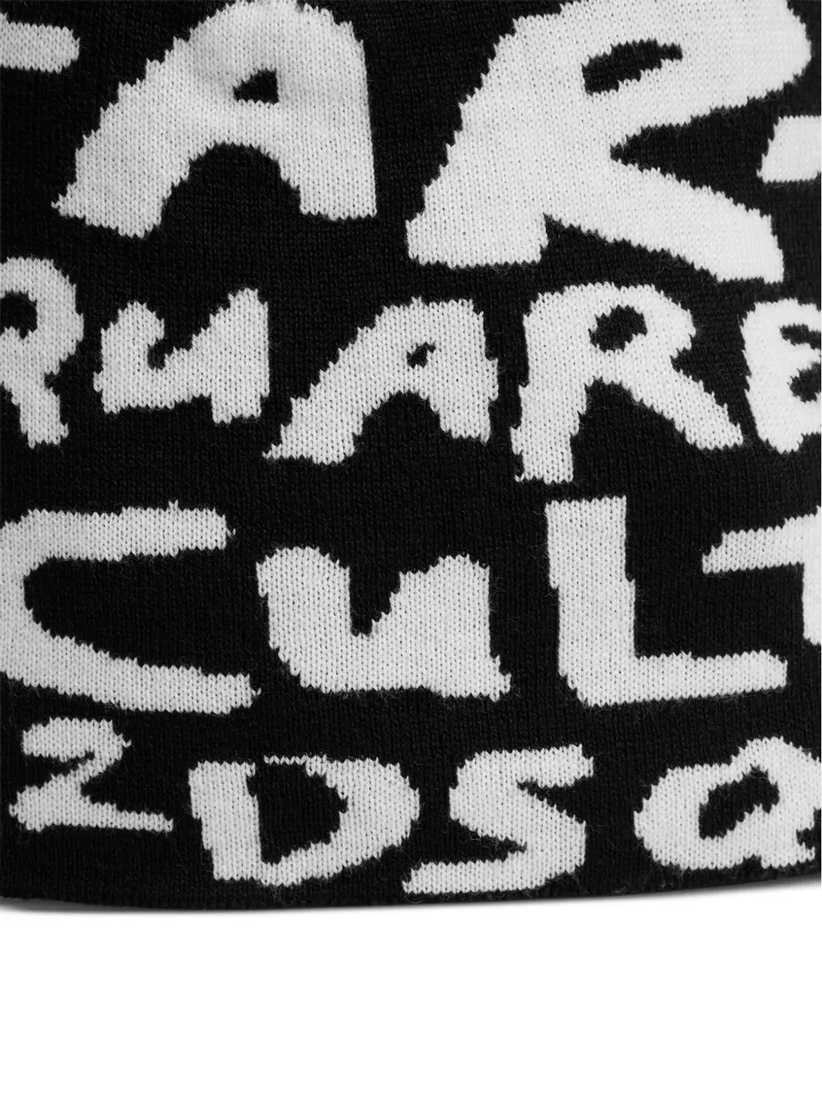 DSQUARED2 ロゴ入りインターシャ編みウールビーニー - 画像3