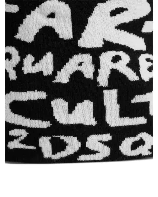 DSQUARED2 ロゴ入りインターシャ編みウールビーニー - サムネイル3