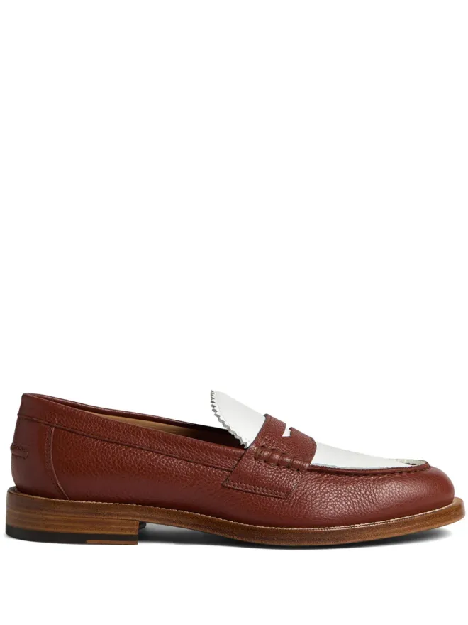 Dsquared2 DSQUARED2 カラーブロック レザー ローファー - ブラウンの商品画像
