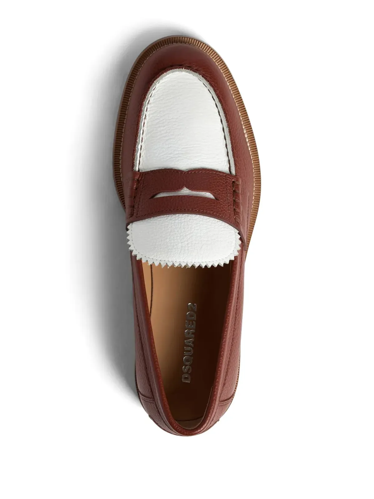 DSQUARED2 カラーブロック レザー ローファー - ブラウン - 画像4