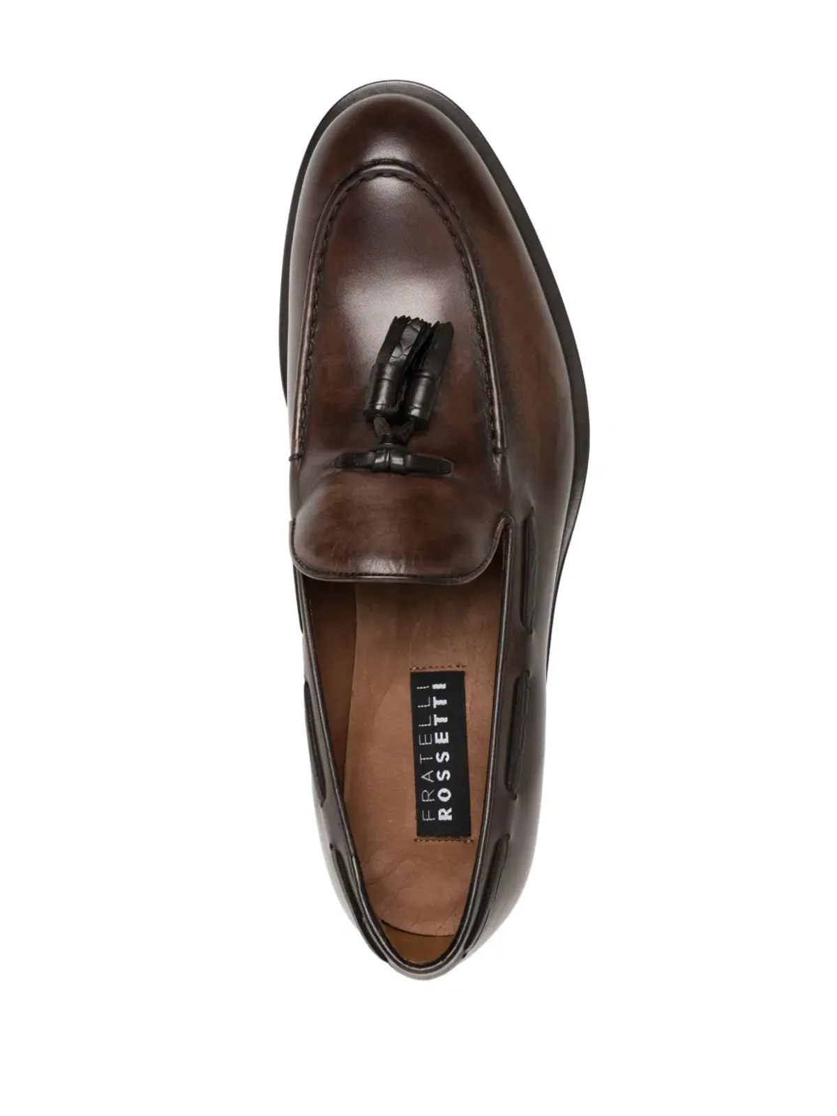 Fratelli Rossetti タッセルディテール レザー ローファー ブラウン - 画像4