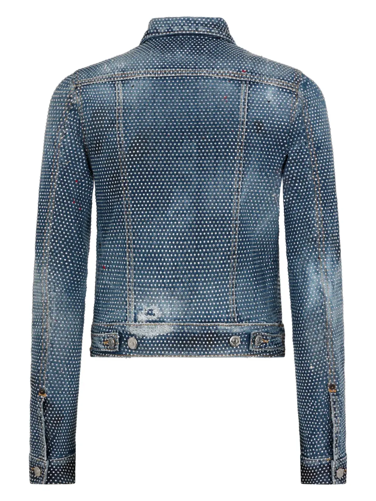 DSQUARED2 クリスタル装飾デニムジャケット ブルー - 画像2