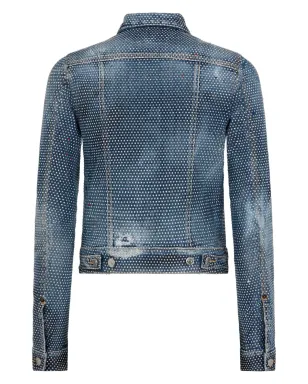 DSQUARED2 クリスタル装飾デニムジャケット ブルー - サムネイル2