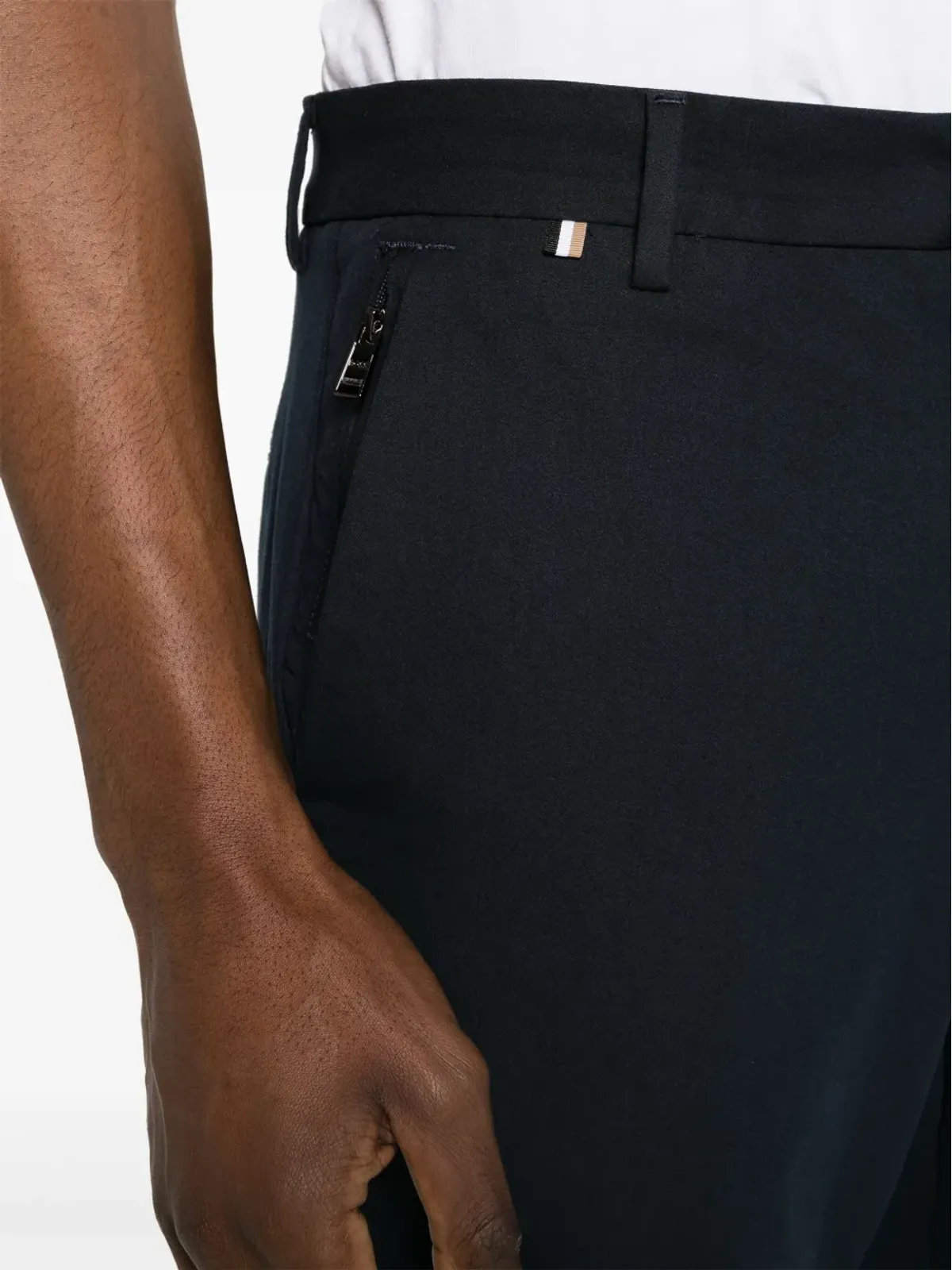BOSS テーパードパンツ コットンブレンド ブルー - 画像5