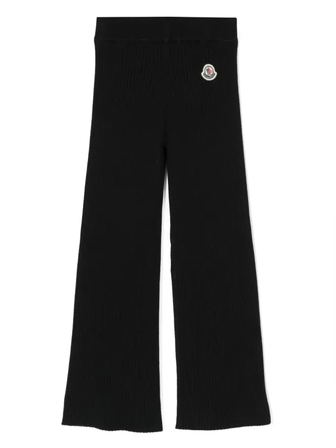Moncler Enfant Moncler Enfant ロゴパッチ付きリブ編みパンツの商品画像