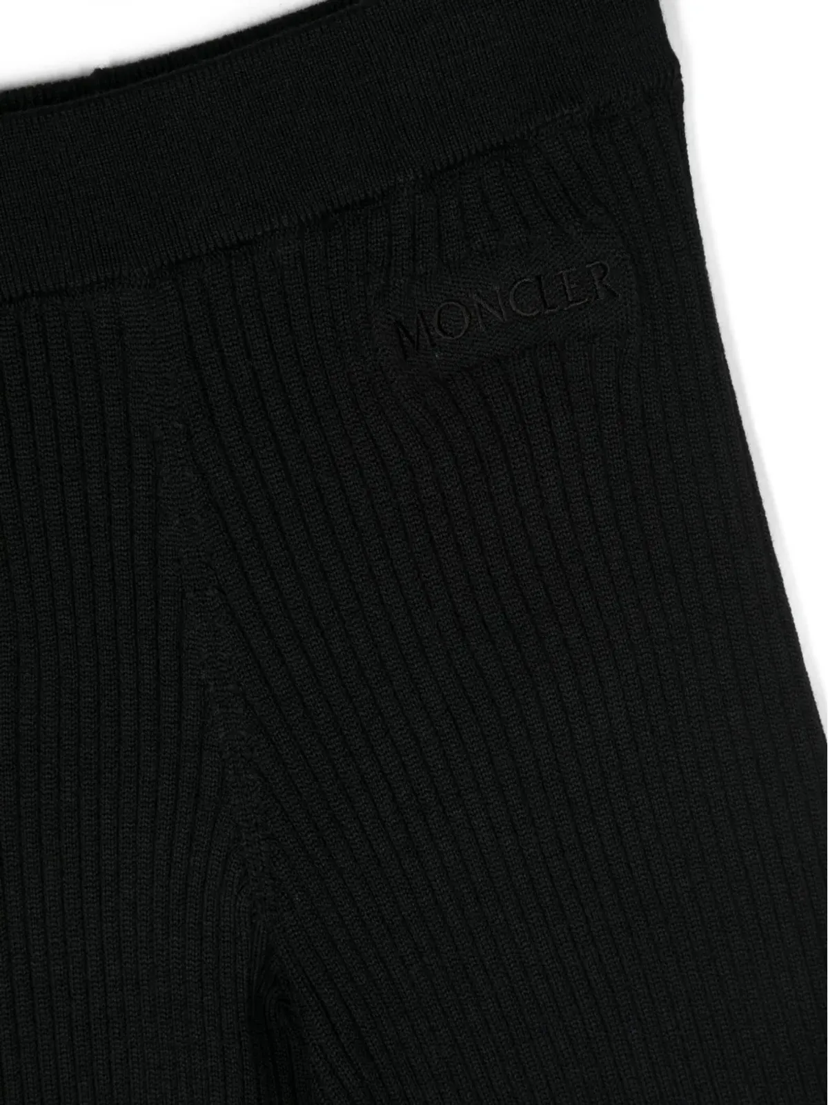 Moncler Enfant ロゴパッチ付きリブ編みパンツ - 画像3