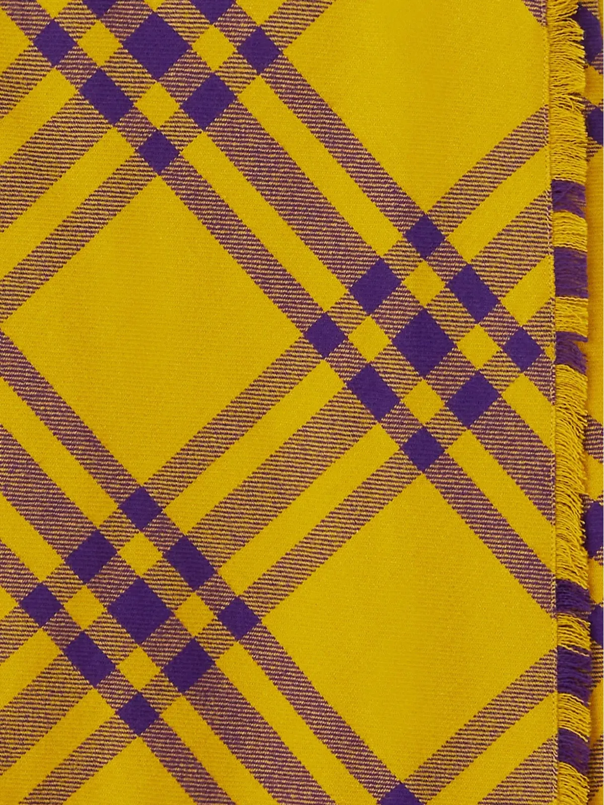 Burberry チェック柄フリンジキルト - イエロー - 画像2
