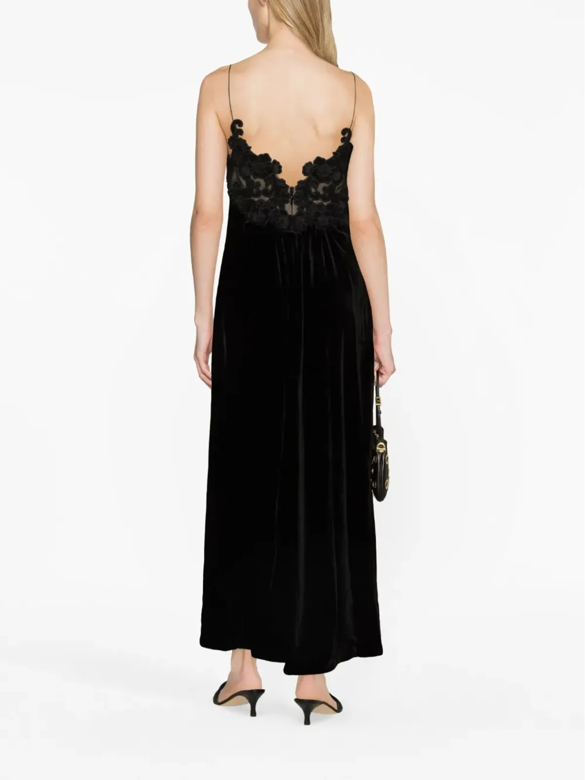 ZIMMERMANN 花柄装飾ベルベットのAラインドレス - 画像4