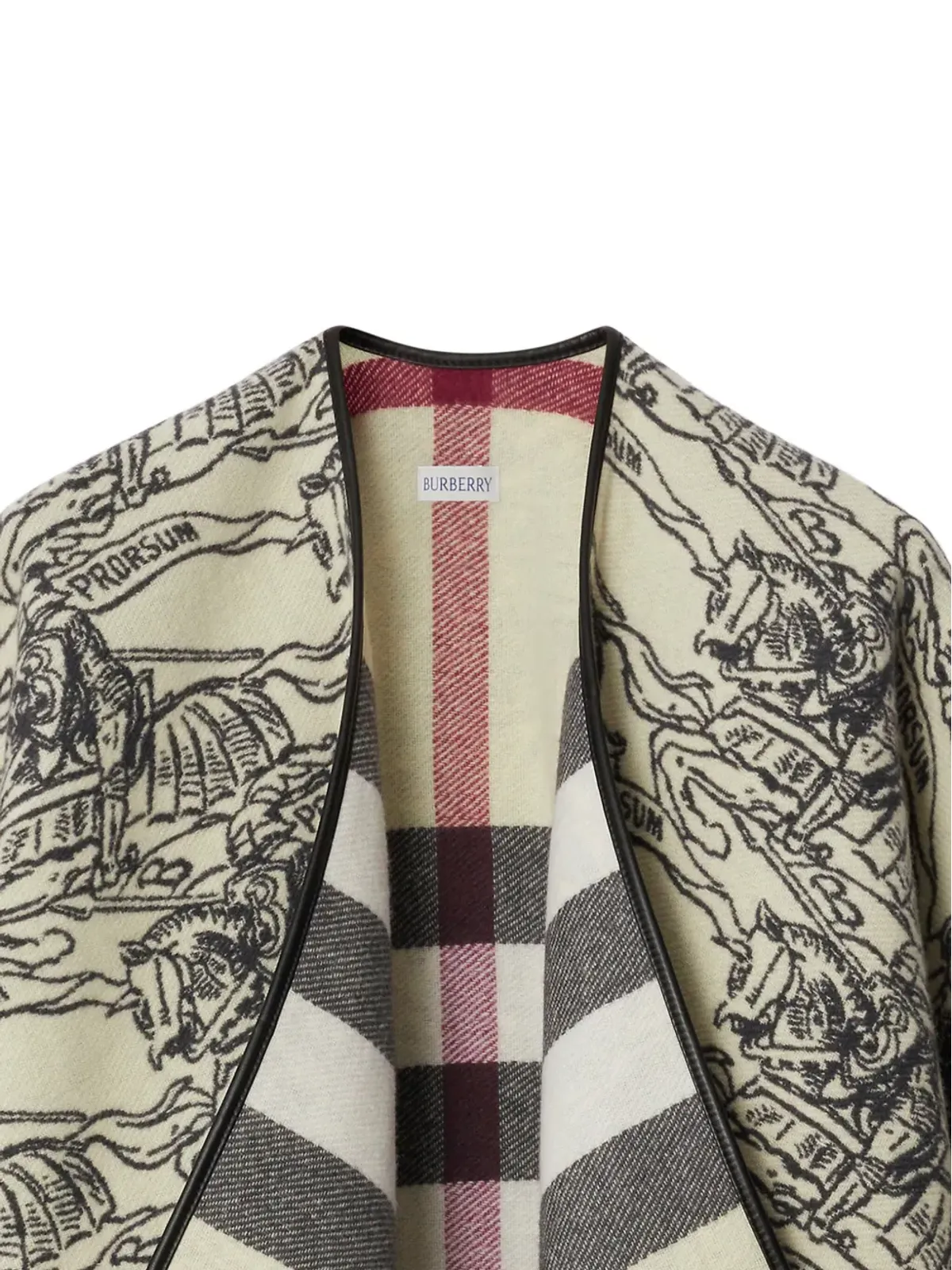 Burberry エクエストリアンナイト フリンジ ウール ポンチョ - 画像2