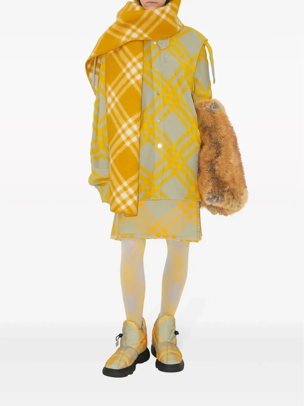 Burberry チェック柄ウール混紡シャツ - 画像2