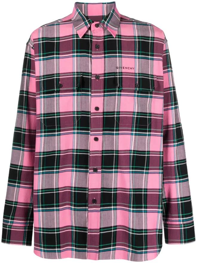Givenchy Givenchy ピンクの格子チェック柄シャツの商品画像