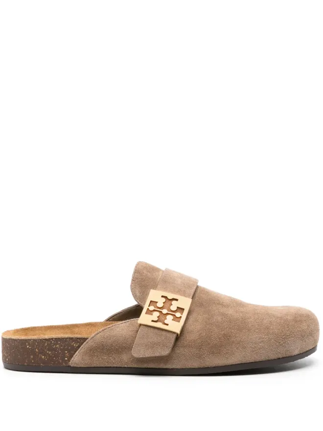 Tory Burch Tory Burch ロゴプレート付きスエードミュールの商品画像