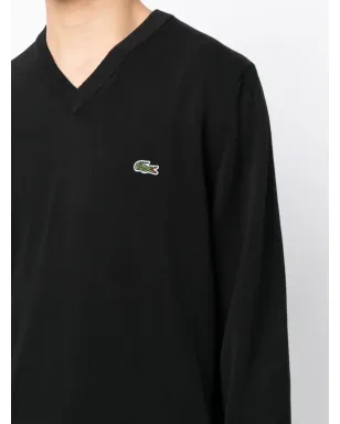 Lacoste ロゴ刺繍入りファインリブ編みニットセーター - サムネイル5