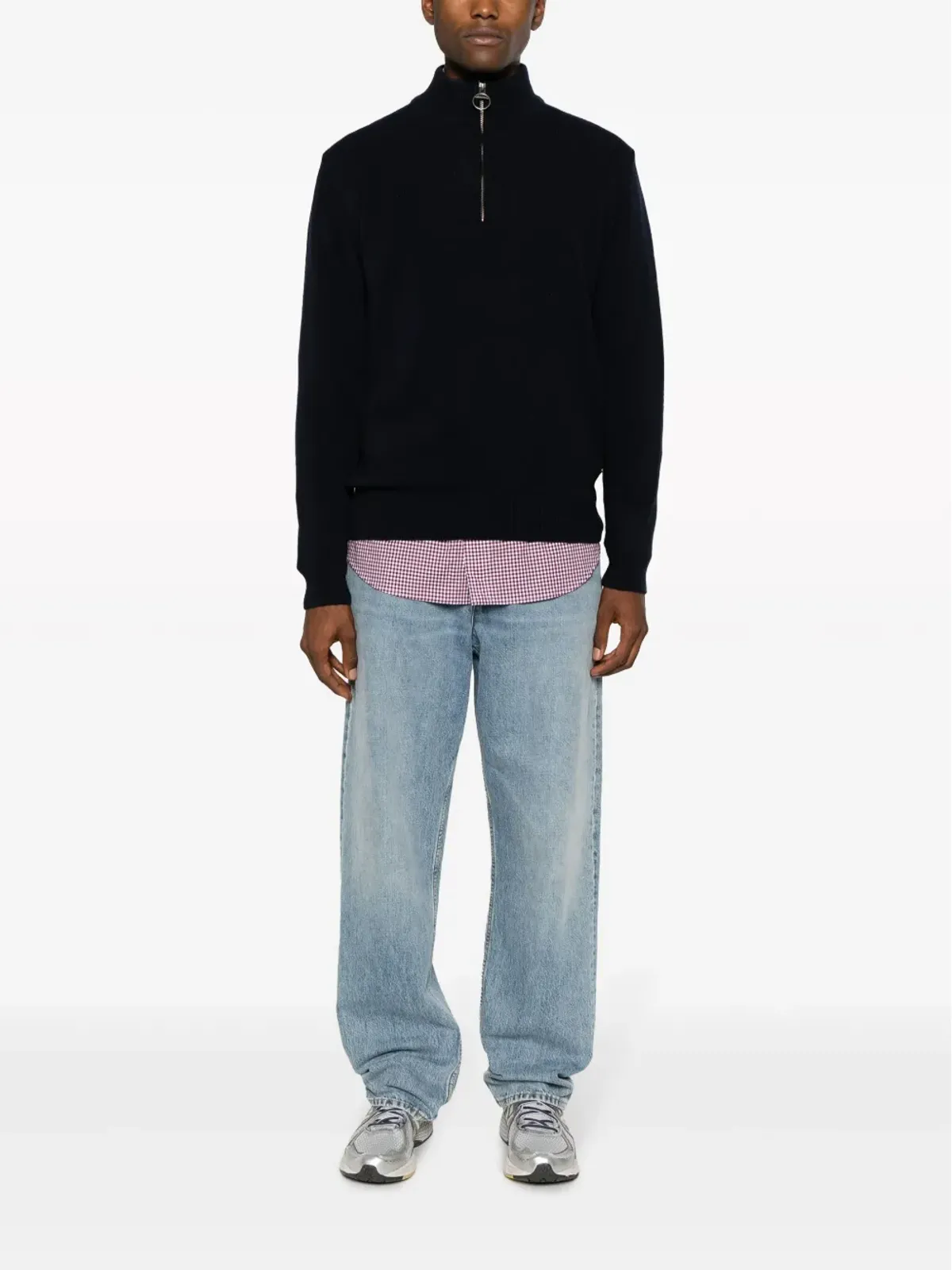 Barbour ファネルネックジップアップ ウールセーター - 画像2