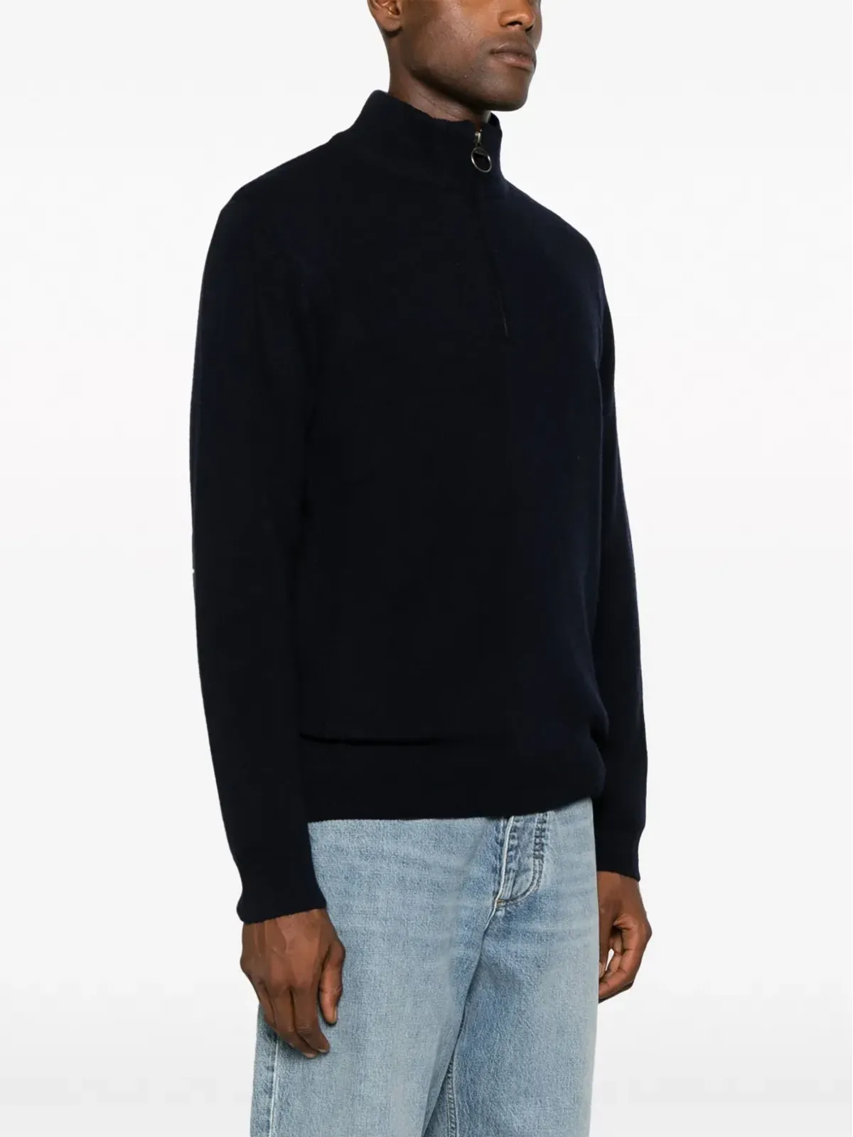 Barbour ファネルネックジップアップ ウールセーター - 画像3