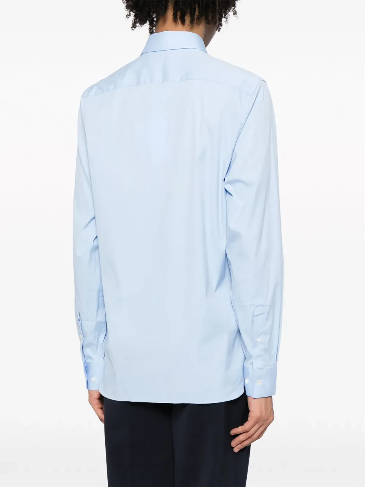 Lacoste ロゴパッチ コットンブレンド シャツ - Blue - 画像4