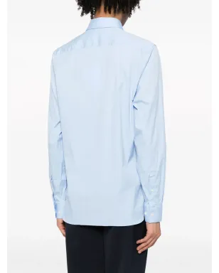 Lacoste ロゴパッチ コットンブレンド シャツ - Blue - サムネイル4
