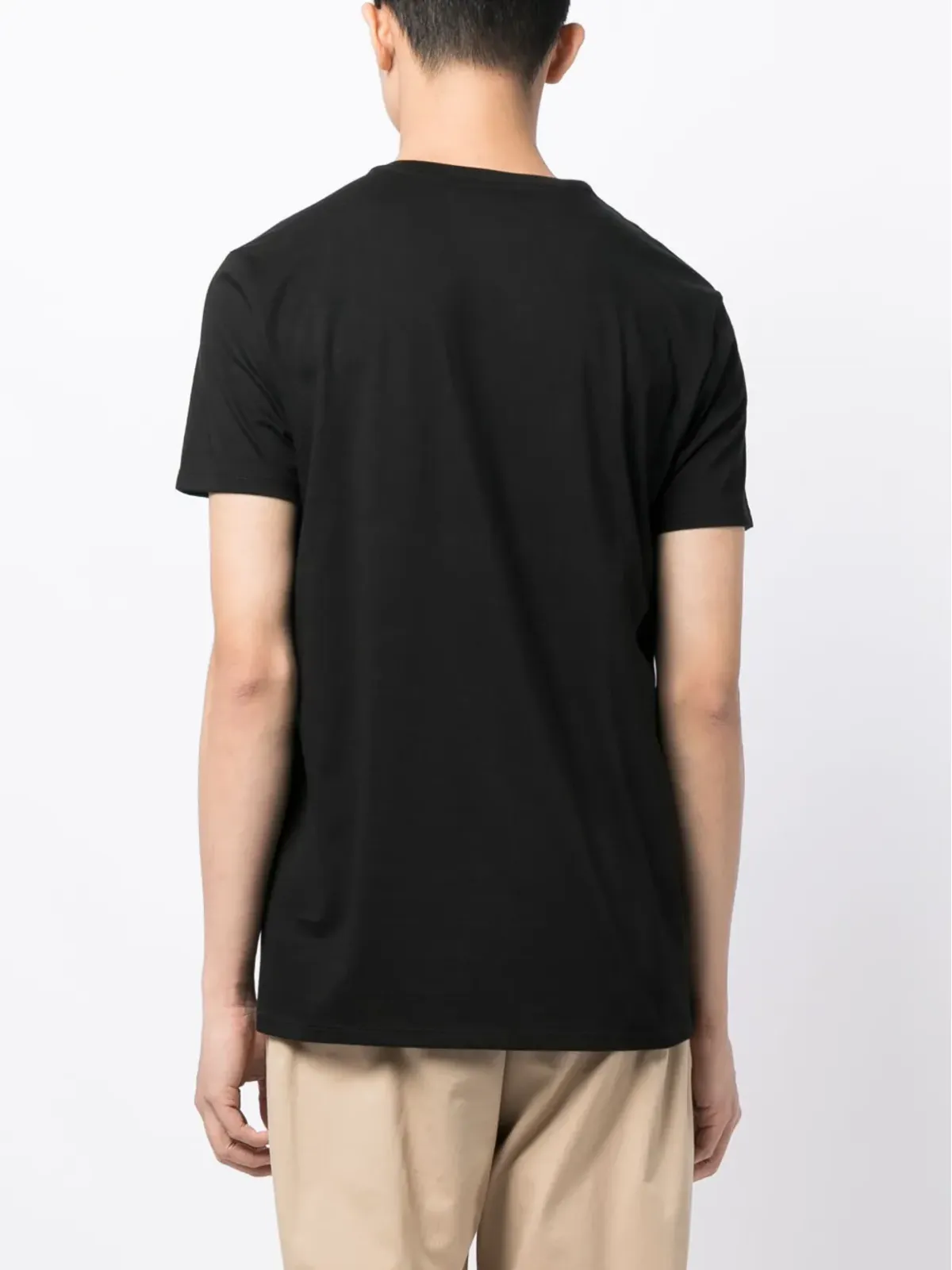Lacoste ロゴパッチ Vネック コットン Tシャツ - 画像4