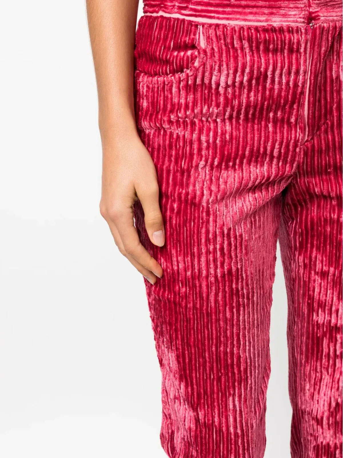 ISABEL MARANT ミッドライズ コーデュロイ クロップドパンツ - ピンク - 画像5