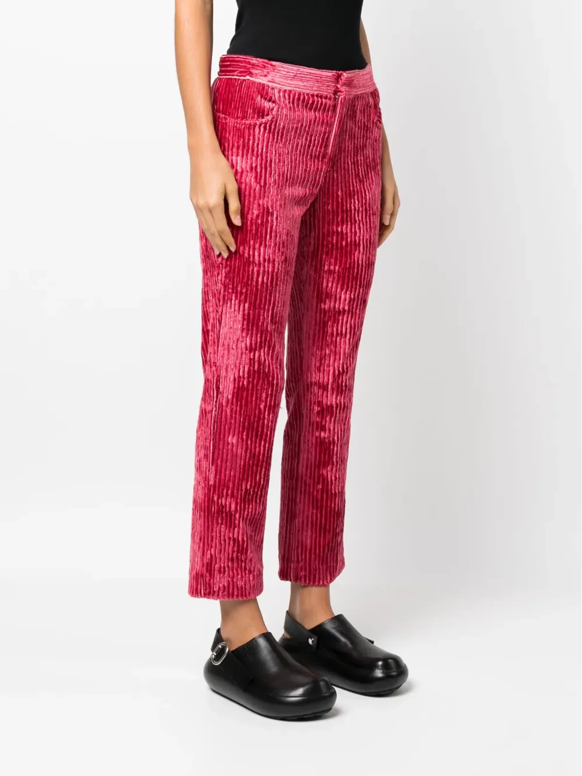 ISABEL MARANT ミッドライズ コーデュロイ クロップドパンツ - ピンク - 画像3